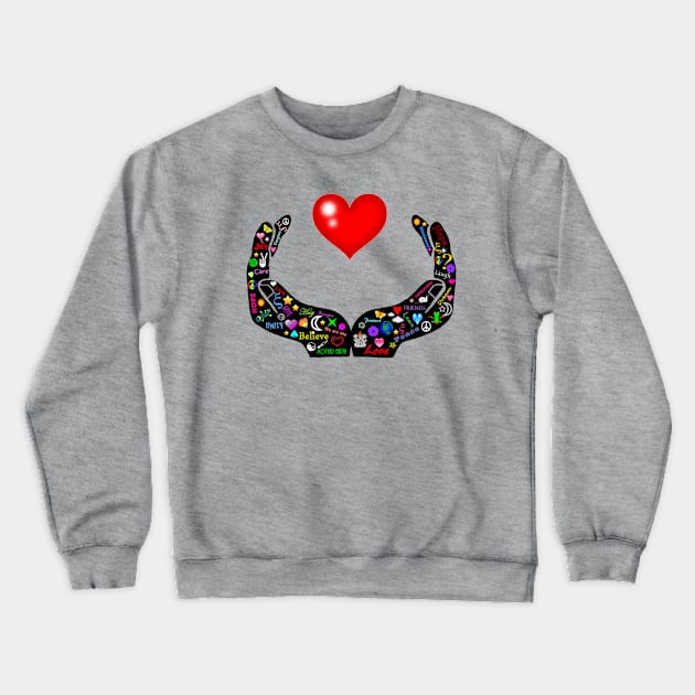 Hands of Love Crewneck Sweatshirt by imphavok